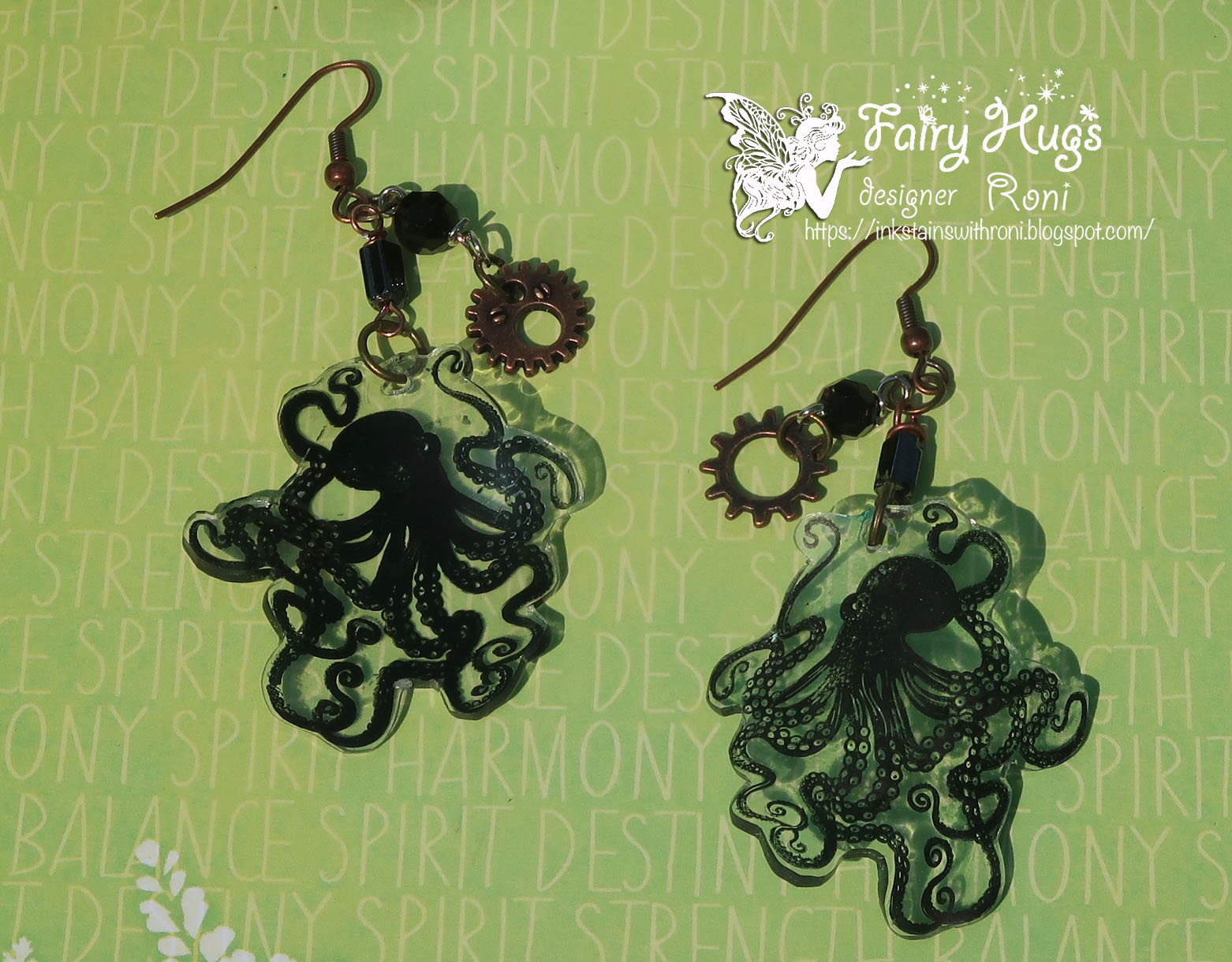 Ink Stains: Steampunk Octopus Earrings Ink Stains: Steampunk Octopus Earrings